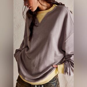 Free People Classic Crew Colorblock Sweatshirt